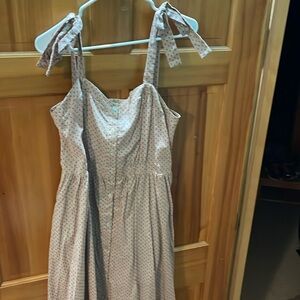 Ellison Midi Dress with Bow Straps - Pink Polka Dot